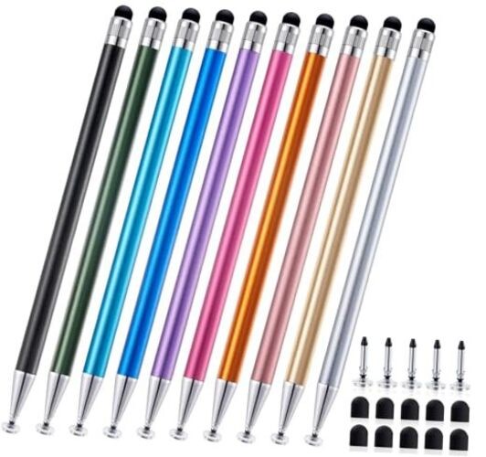 10 Pcs 2-in-1 Stylus Pen for Touchscreen, High Precision & Sensitivity Stylus