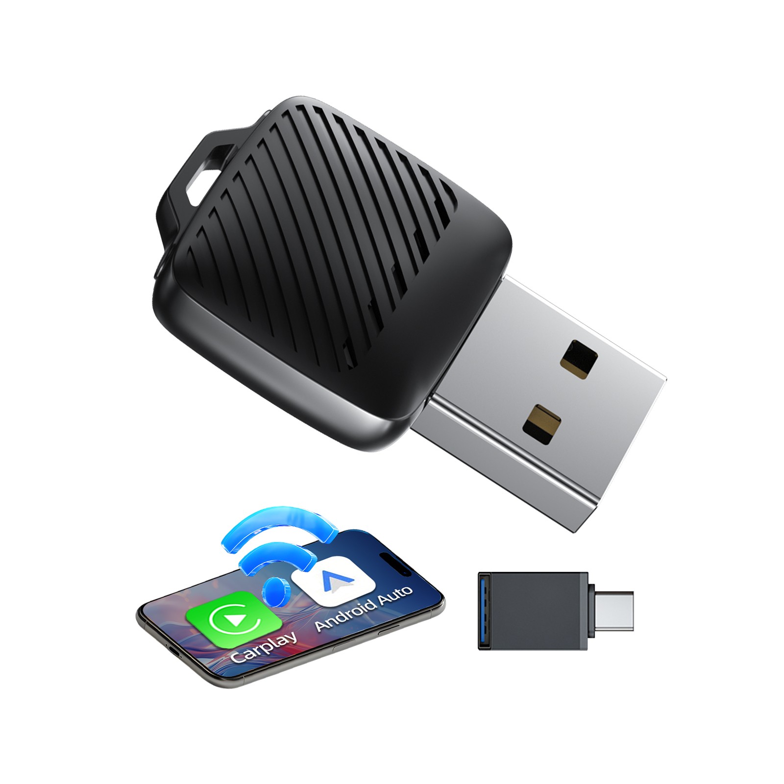2 In1 Wireless Carplay&Android Auto Adapter Wired To Wireless Carpay
