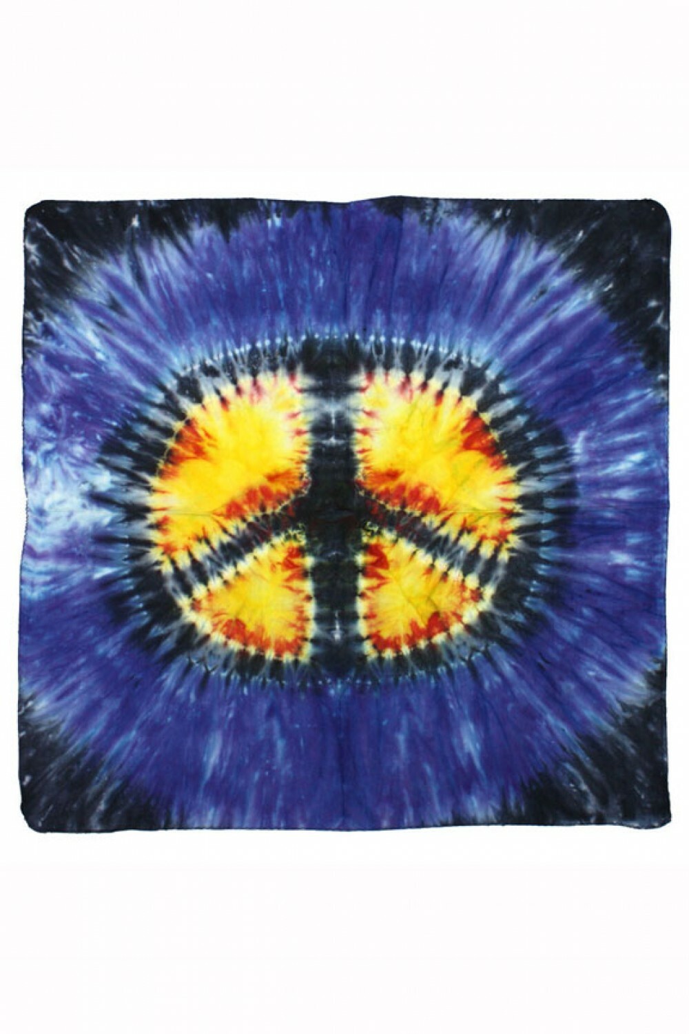 PEACE SIGN TIE DYE BANDANA-MASK,HEADBAND, SCARF 22X22-100% COTTON Love,Happiness