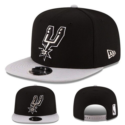 New Era San Antonio Spurs Snapback Hat NBA Team Classic 2 Tone Black Grey Cap