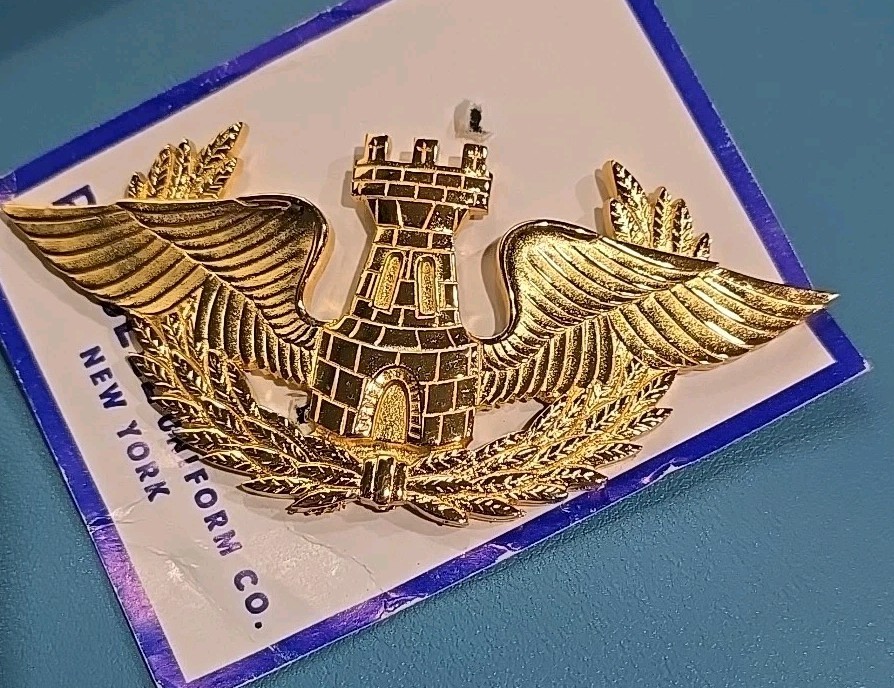 Bolivian Air Force Engineer Officer Cap Badge* 4-1/4" x 1-13/16 VINTAGE