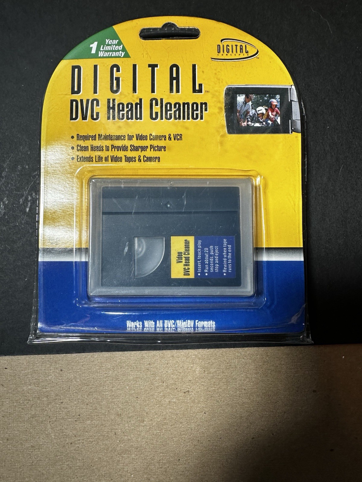 Digital Concepts DVC Head Cleaner for Video Cameras & VCR Brand New/Sealed NOS