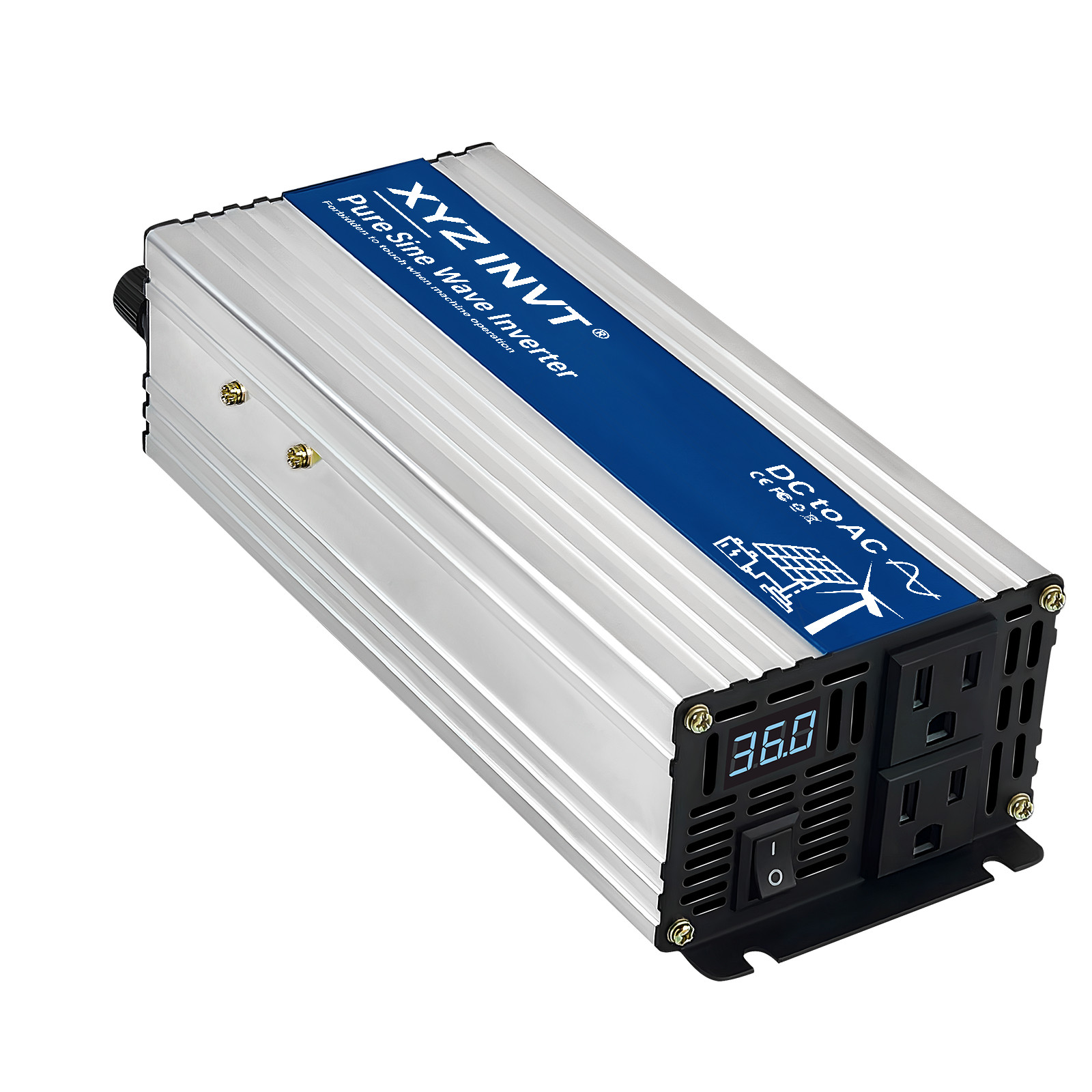 800W Pure Sine Wave Power Inverter DC 36V to AC 120V Power Converter 1600W Peak