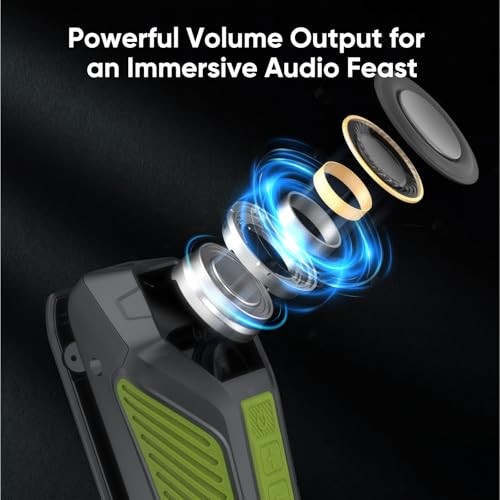 Wearable Bluetooth Speaker, Mini Clip-on Portable Speaker with Light 5.0 Green