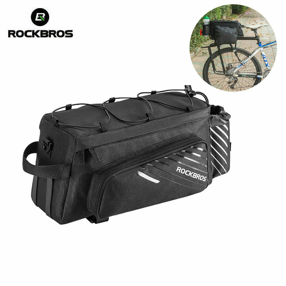 ROCKBROS MTB Bike Bicycle Bag Rear Shelfbag Large Capacity Bag Black Pannier Bag