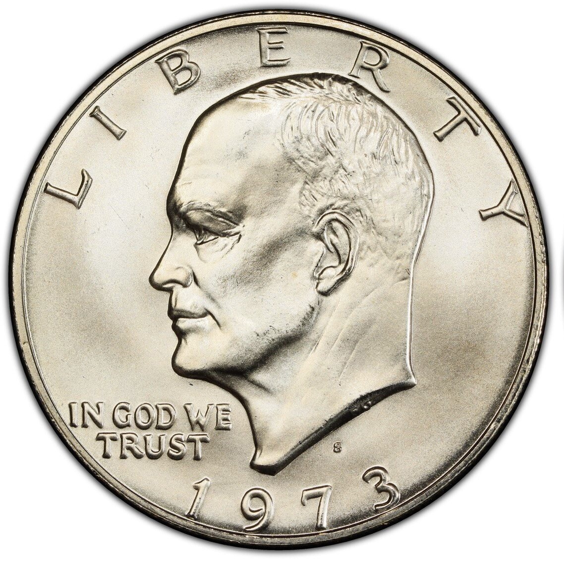 Silver Eisenhower Ike Dollar 1973 S PCGS Graded MS 65 Uncirculated $1 Coin