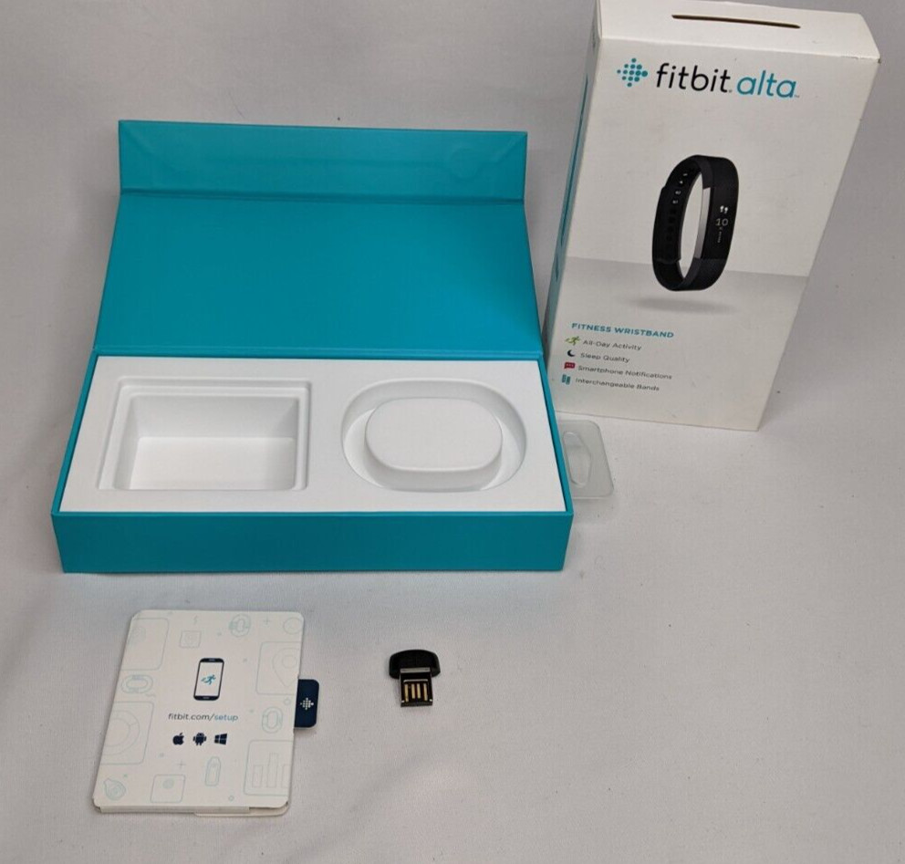 Fitbit Alta FB150 USB Bluetooth Wireless Sync Dongle, Box And Instruction Manual