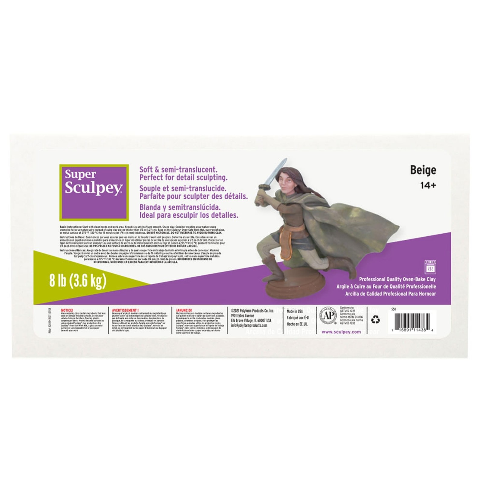 Sculpey Super Clay, 8-Pound, Beige Multicolor