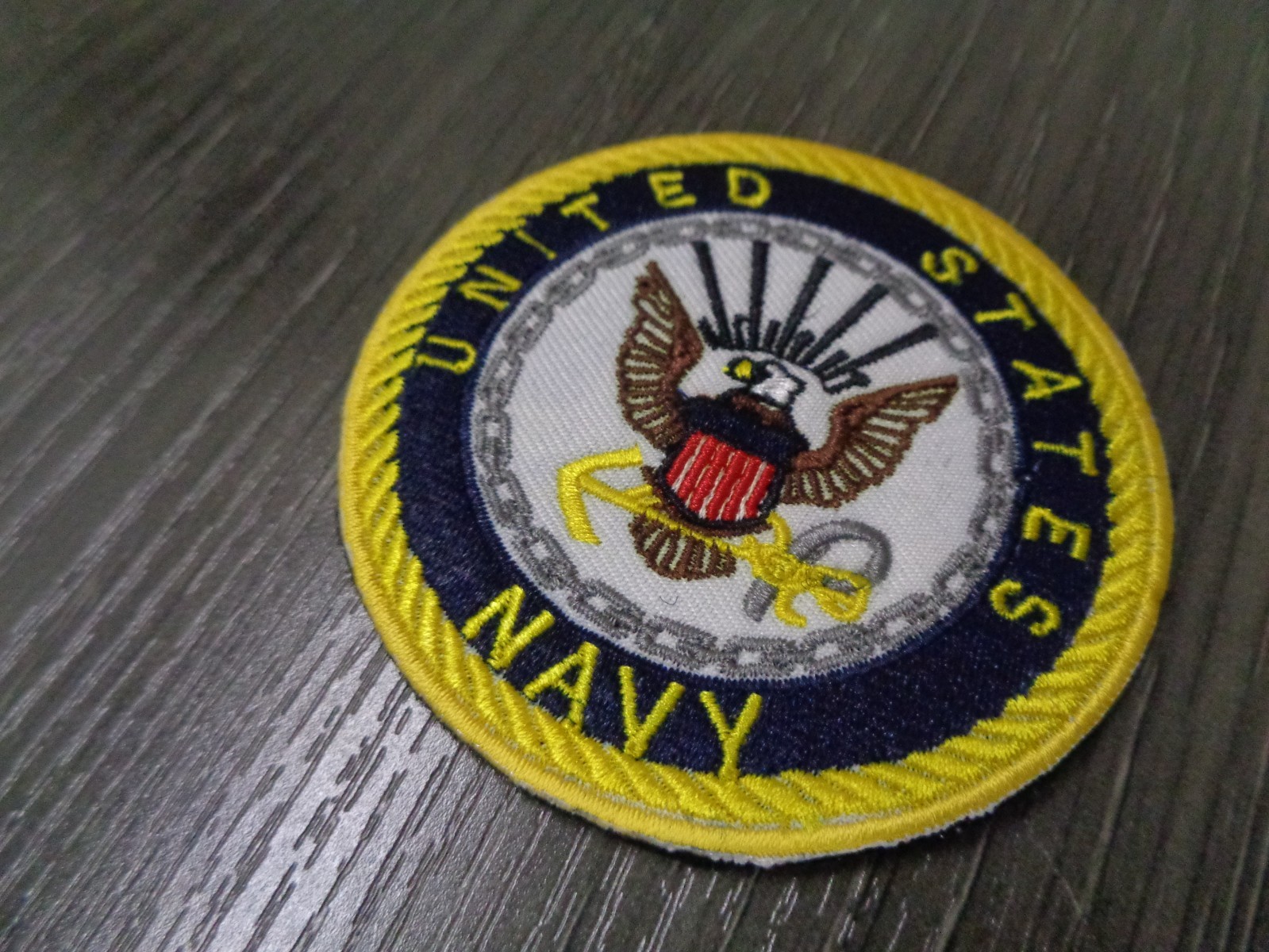 US NAVY COLOR LOGO Embroidered Hook and Loop Tactical Morale Patch 3 INCH NEW