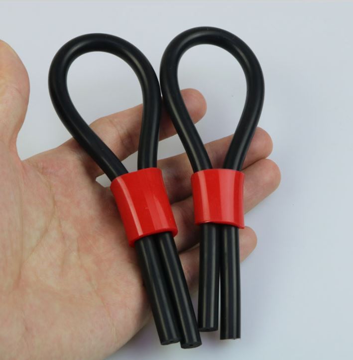 2 Conductive Rubber Loops Big Adjustable Tubing - For Tens Estim Erostek 8mm OD