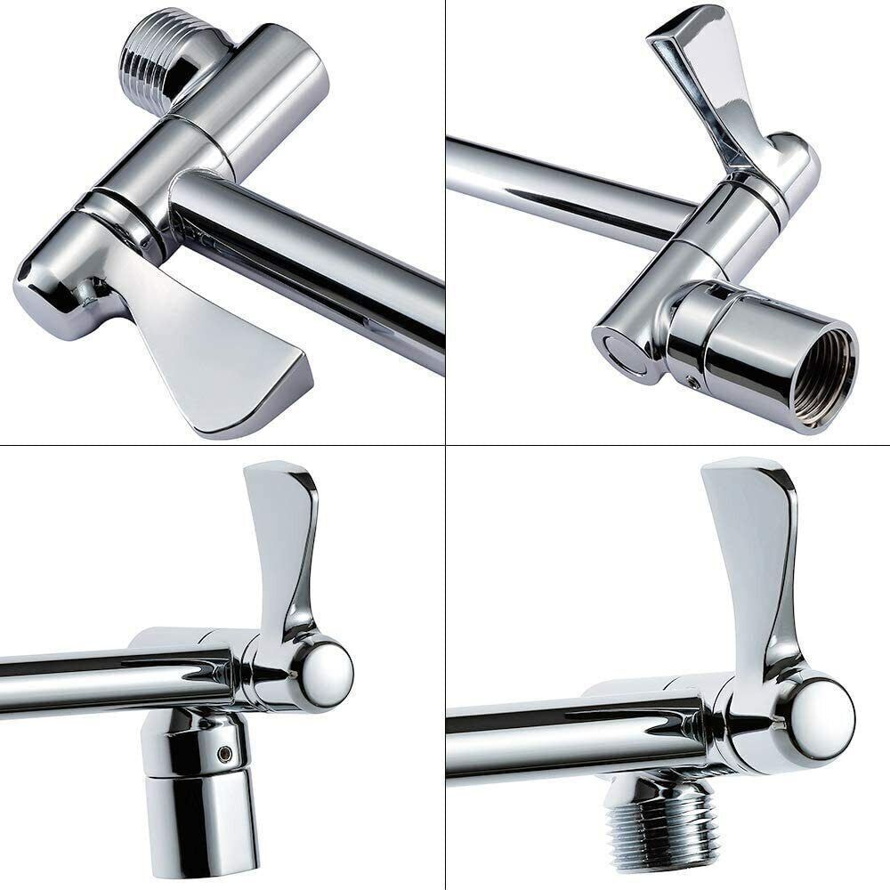 11" Universal Shower Arm Extension Height Adjustable Chrome Arm with Lock Joints