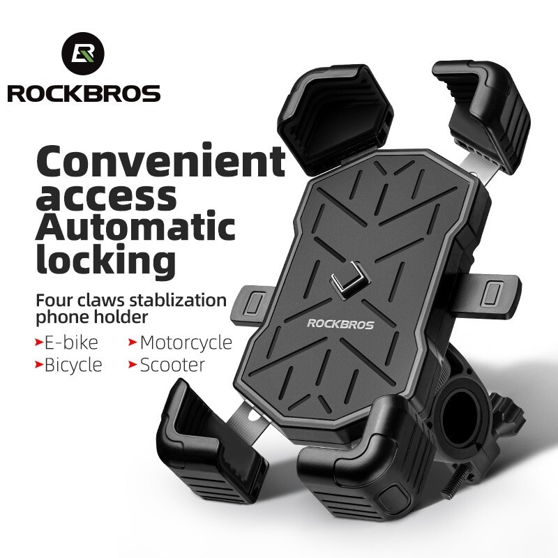 ROCKBROS Bike Phone Holder 360° Rotation Motorcycle Quick Release Phone Mount