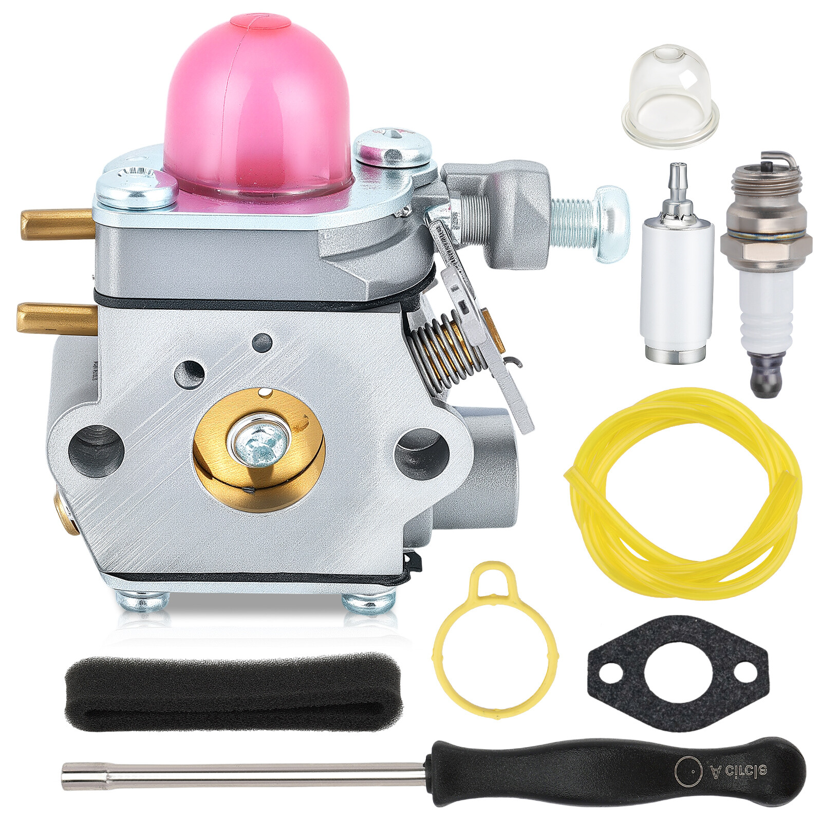 Carburetor Kit For Bolens BL110 BL160 BL425 Trimmer Carb Check Valve Primer bulb