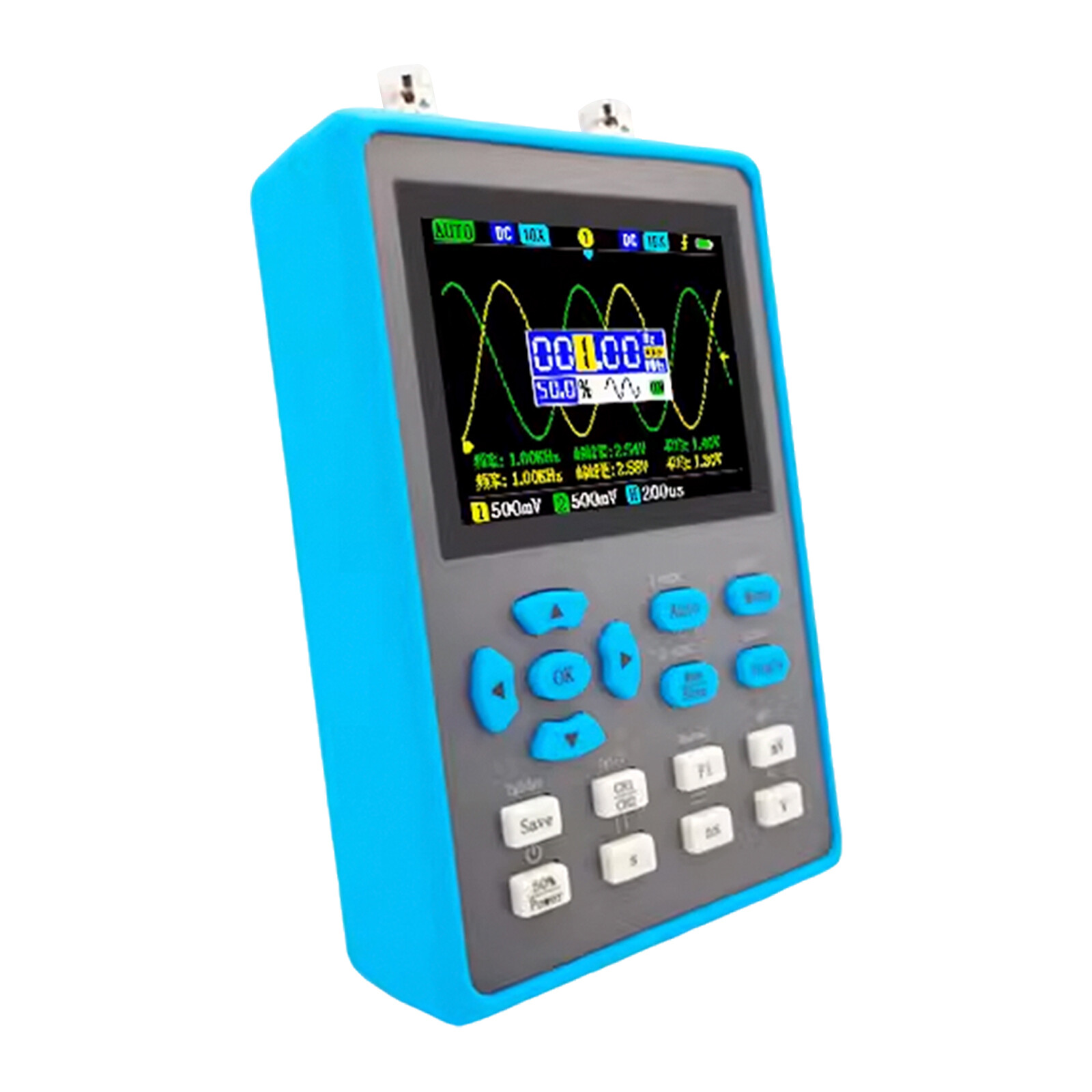 Handheld 2 Channel LCD Oscilloscope 120M Bandwidth 500Ms Sampling Rate DSO2512G