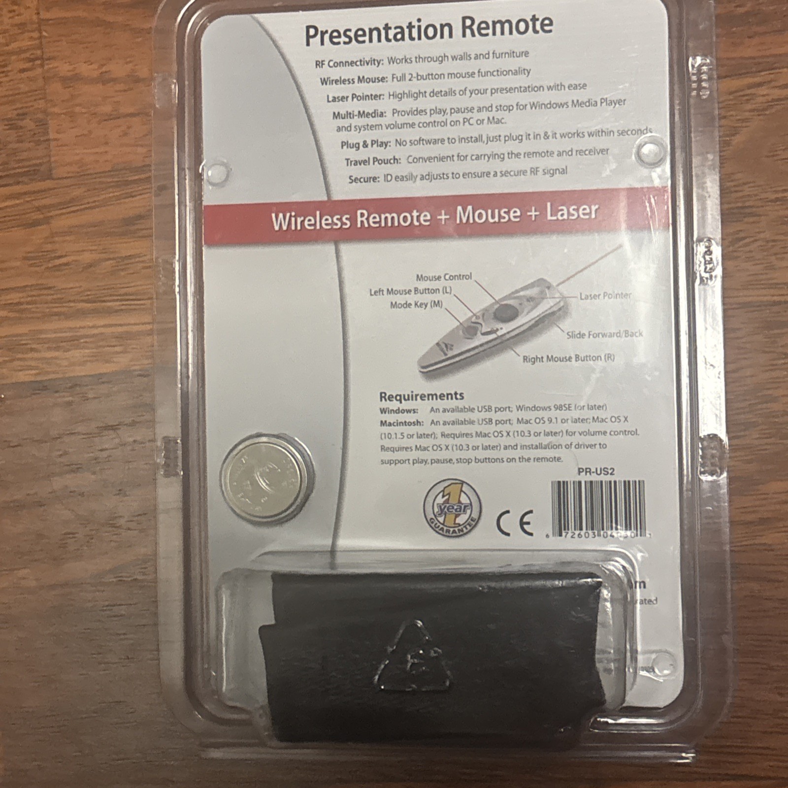 Keyspan TRIPP LITE By Eaton PR-US2 Wireless Presentation Remote + Mouse + Laser