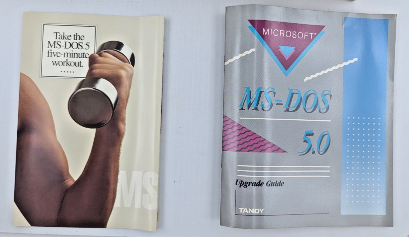 Microsoft MS-DOS 5.0 Tandy Upgrade Boxed Software Set 5.25" Floppy Disks Only