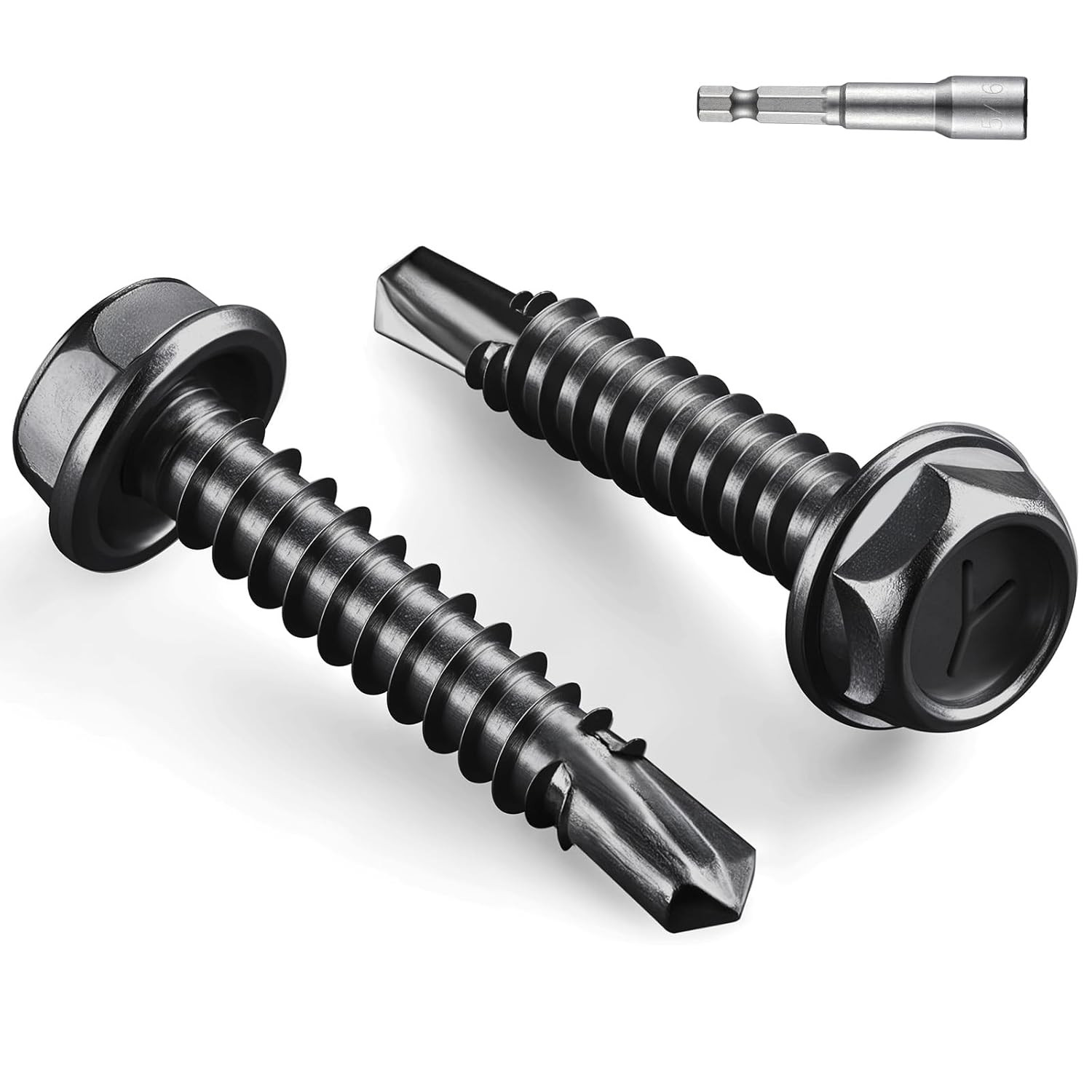 139 PCS #8X1-1/4 Inch Black Self Drilling Screws 1 Lbs Self Tapping Metal