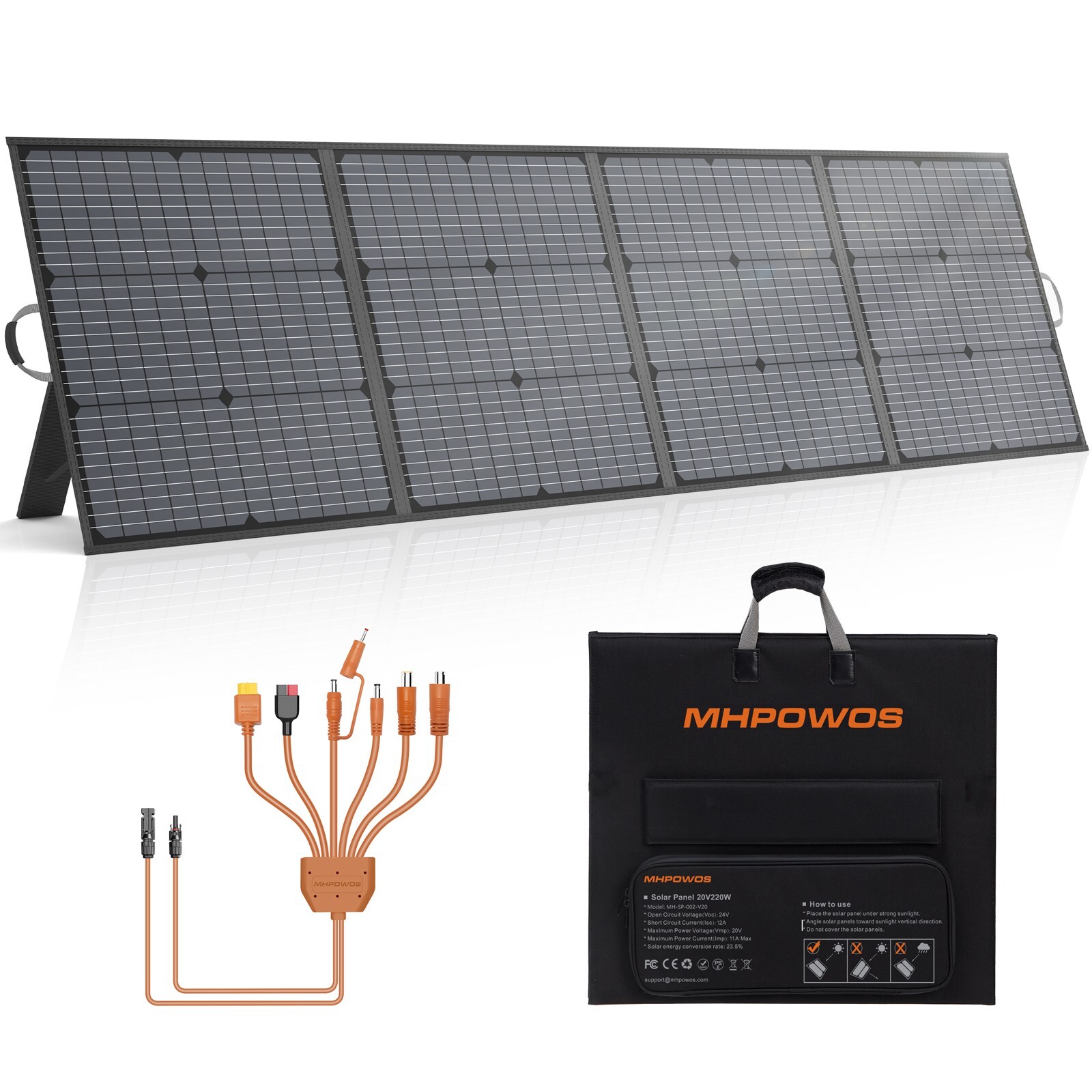 220W 20V Solar Panel Kit for Jackery EXPLORER 500 1000 2000 V2 Power Stations