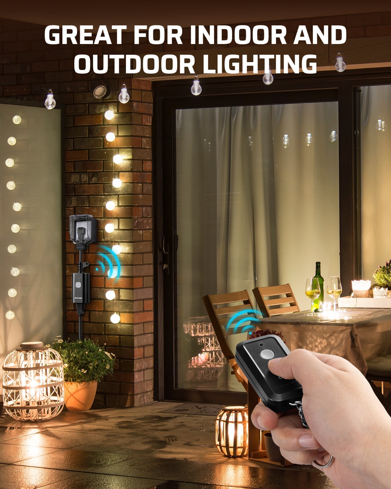 DEWENWILS Outdoor Remote Control Outlet,100FT Control Range,15A Wireless Remote
