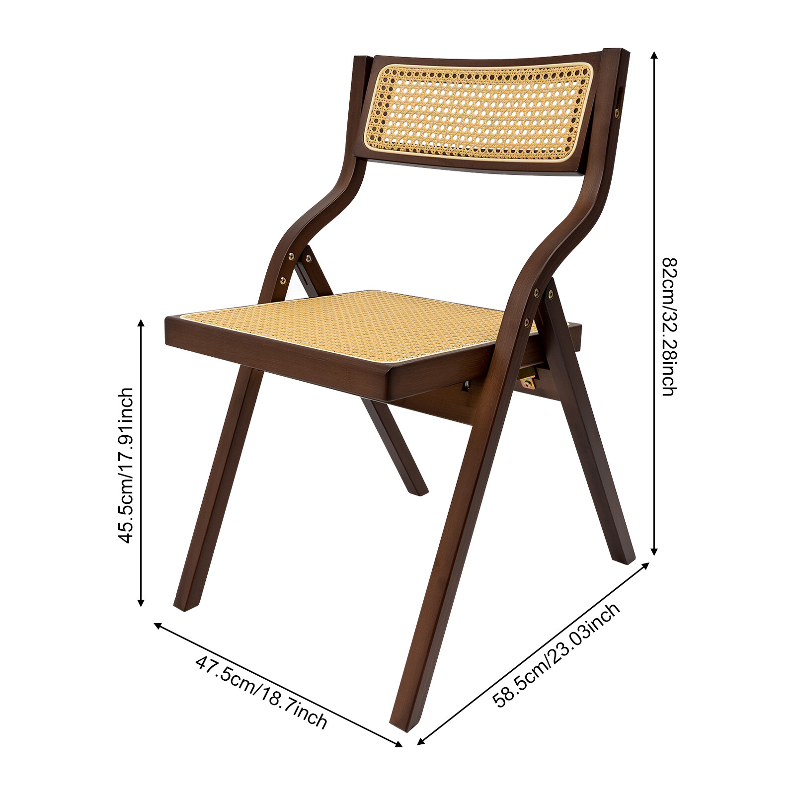 Dining Chair, Rattan Armchair for Living Room Bedroom Reataurant, Folding Chair