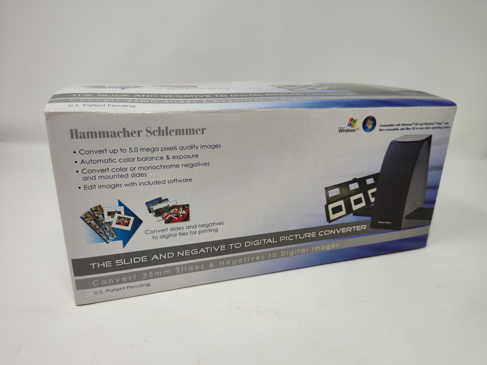 NEW Hammacher Schlemmer Slide & Negative to Digital Picture Converter Windows XP