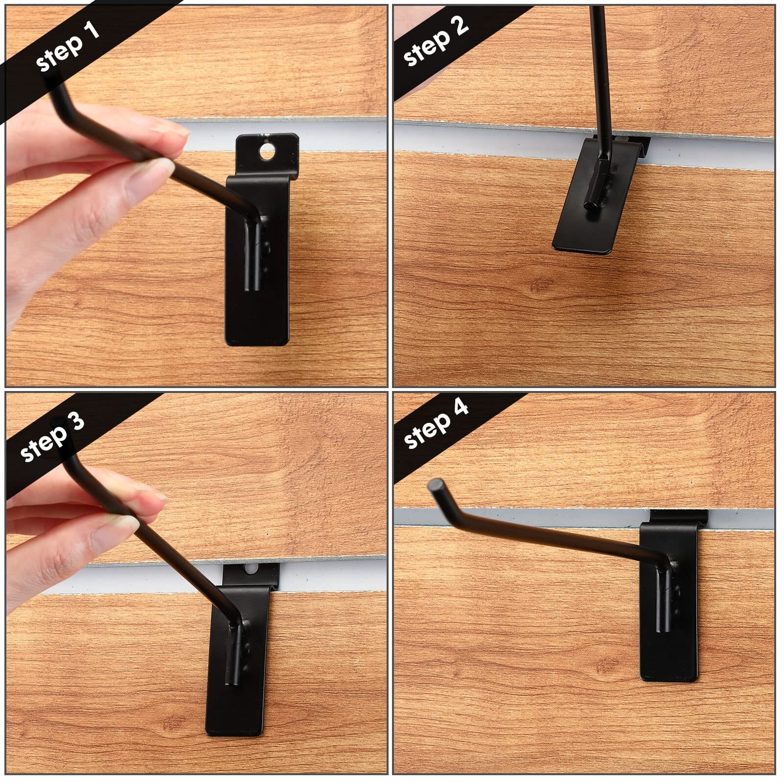 Slatwall Hooks Set - 24 Heavy-Duty Hanging Hooks & Brackets for Display Panels