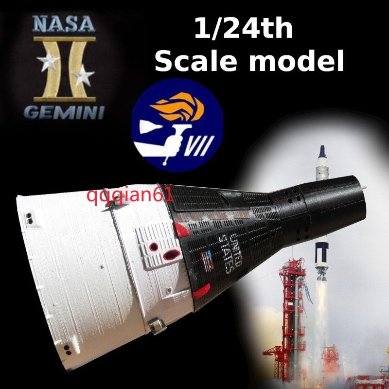 NEW 1/24 25CM Gemini IV Manned Spacecraft 3D Printed Plastic Finished Model GIFT