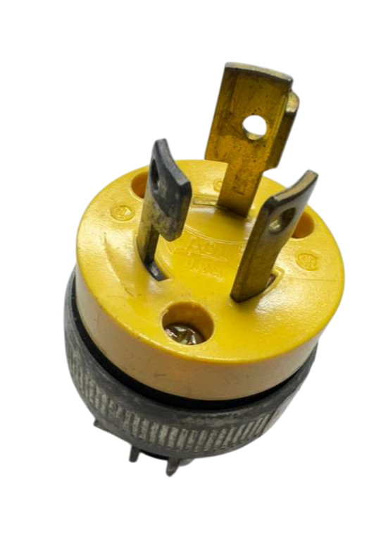 Eagle 2473 Yellow Armored Turn to Lock Male Cord Plug, 15A, 125V *Free Shipping*