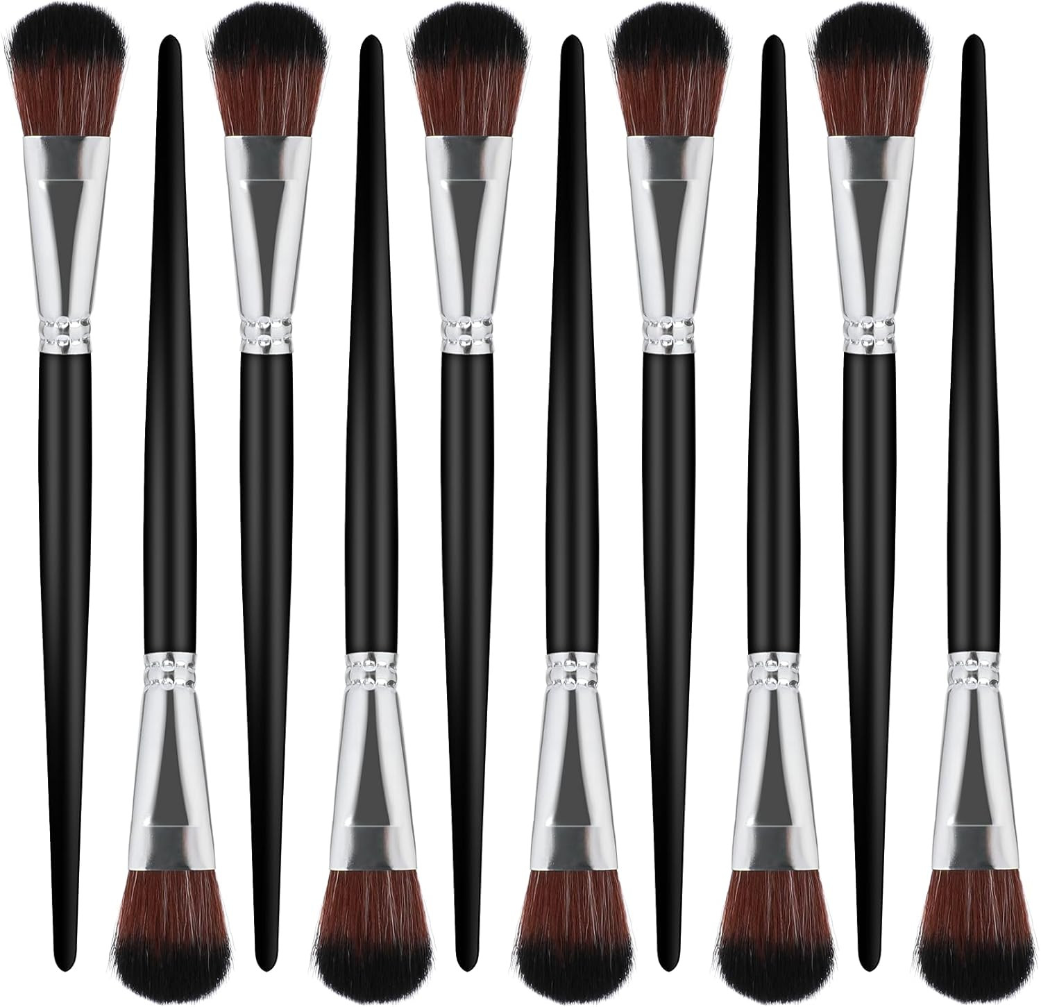 10 PCS 1 Inch Black Mop Brush for Acrylic Painting Oval Blending Brush Short