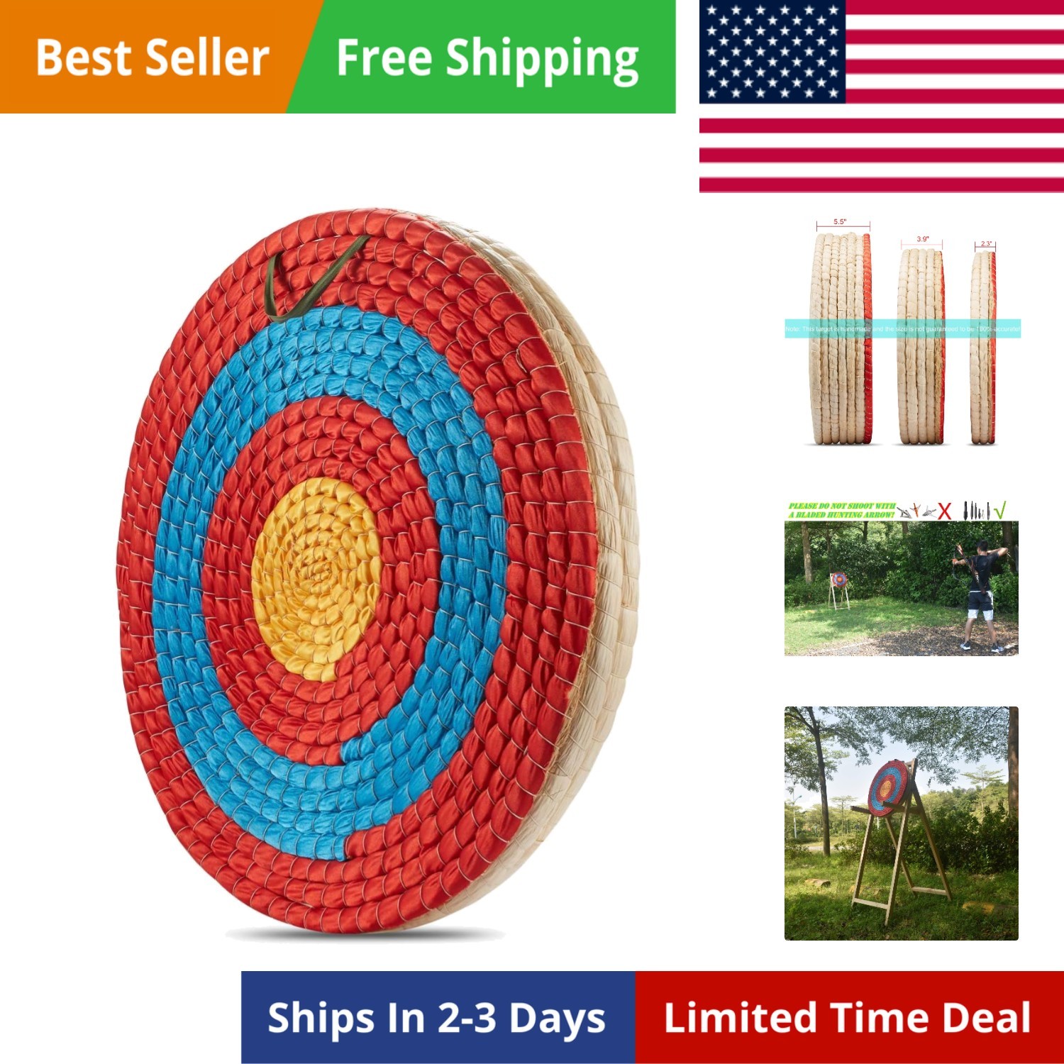 Traditional Hand-Made Straw Archery Target,Arrow Target for Recurve Bow Longb...