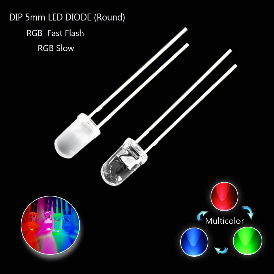 5mm Multicolor Slow/Fast Flashing LED diode Blinking light Emitting Diode 2pin