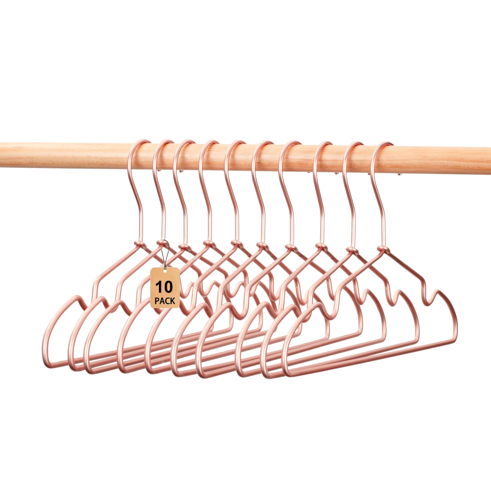 10 Pack Rose Gold Metal Wire HangersChildren Baby Non Slip Toddler Infant Han...