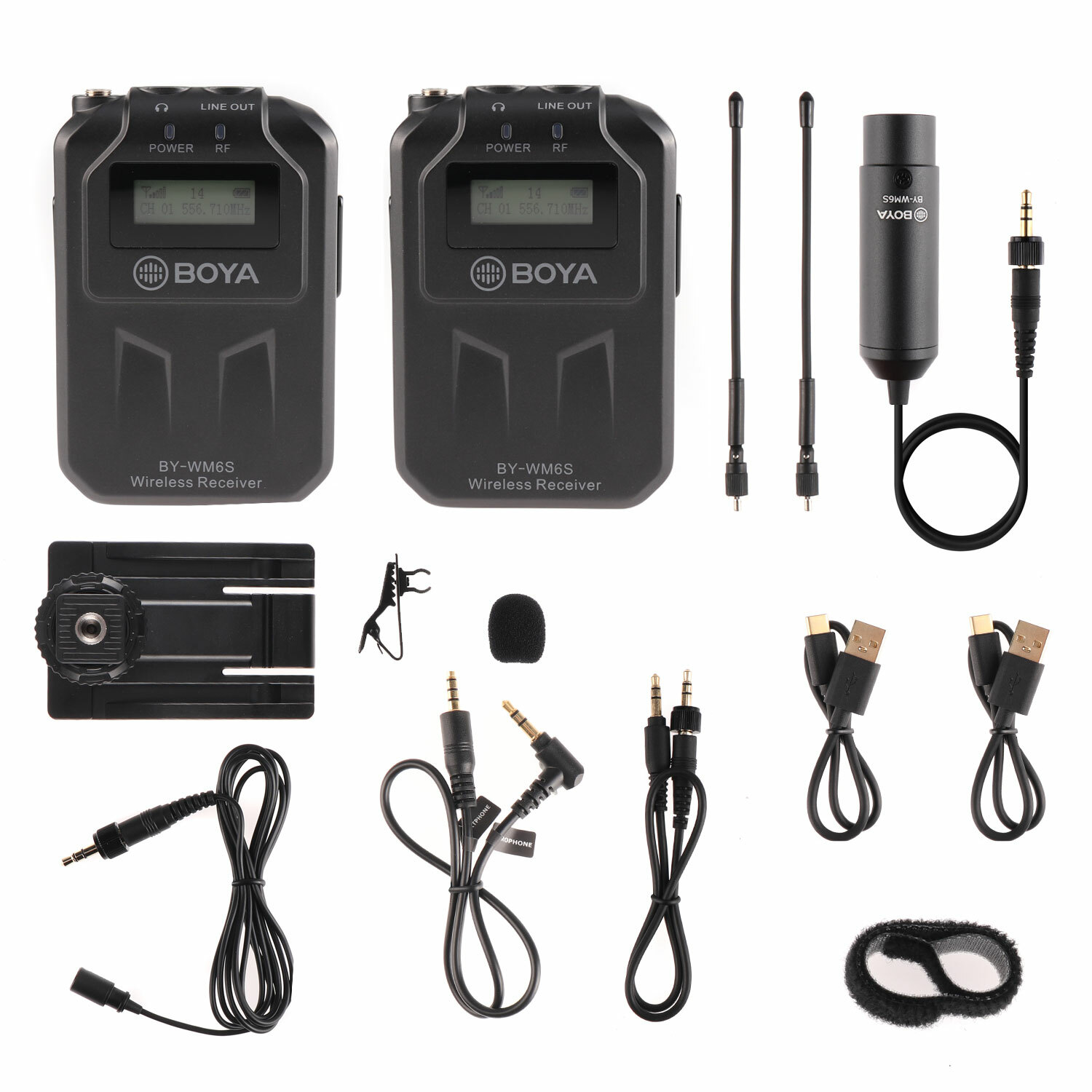 BOYA BY-WM6S UHF Wireless Lavalier Microphone System for DSLR Cameras Interview