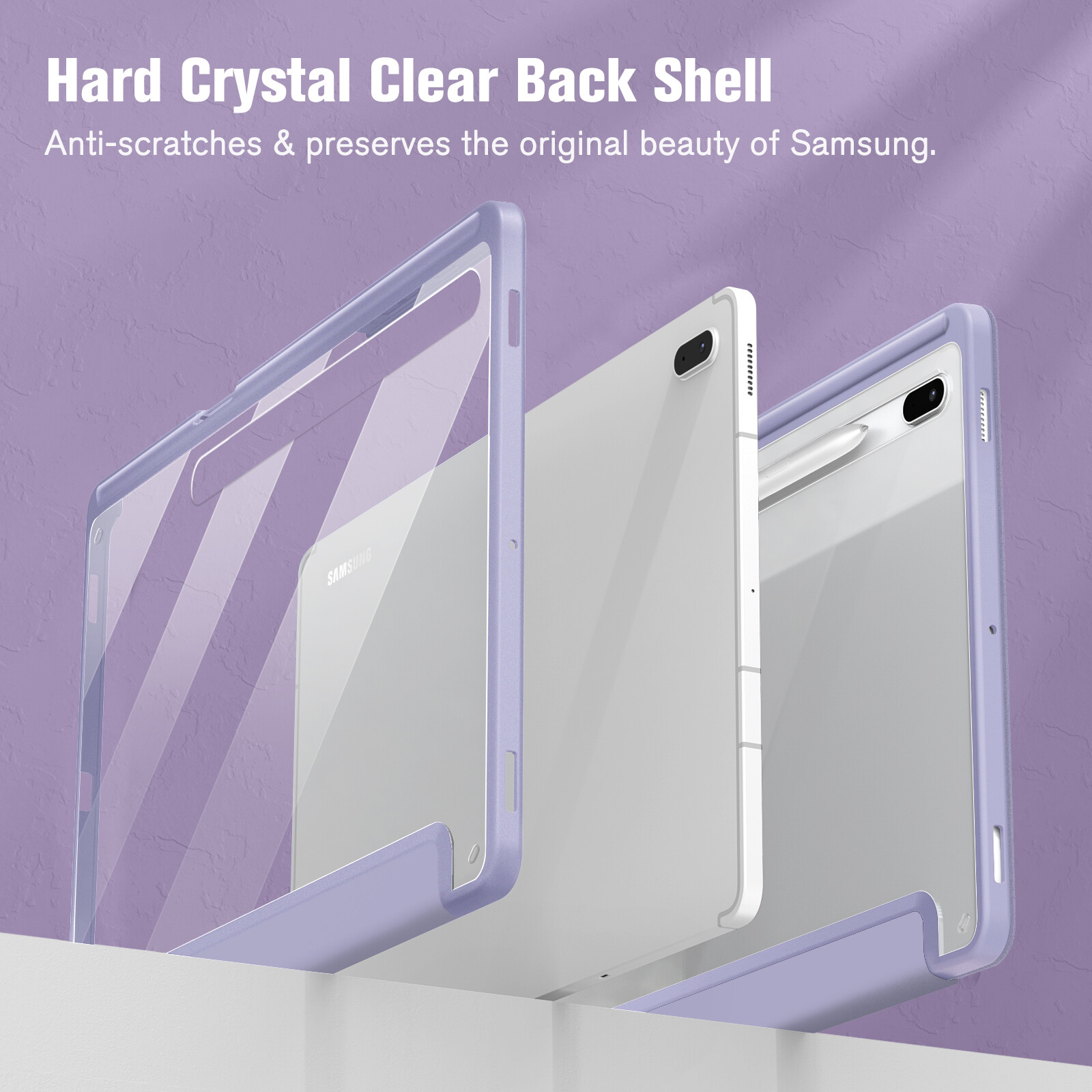 Case for Samsung Galaxy Tab S7 FE 12.4'' 2021 Shockproof Clear Back Shell Cover
