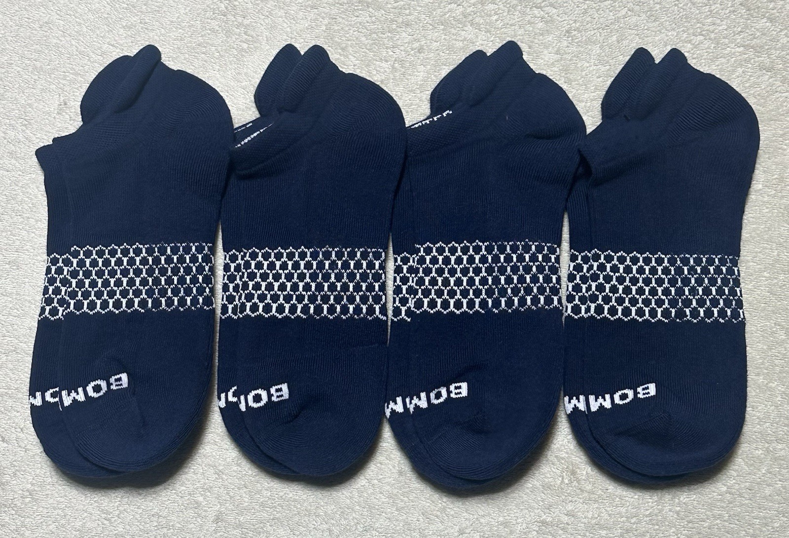Bombas 4-Pack Ankle Socks Size Large Brand New Unisex Navy Blue 4-Pairs