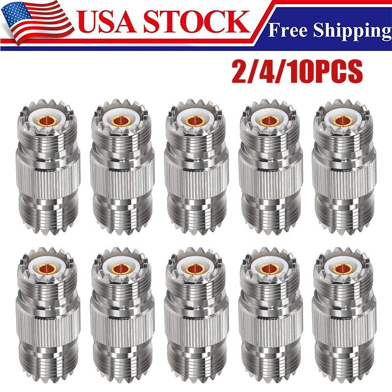 2-10Pcs PL259 SO239 Female to Female Coax Connector Adapter for CB Radio Antenna