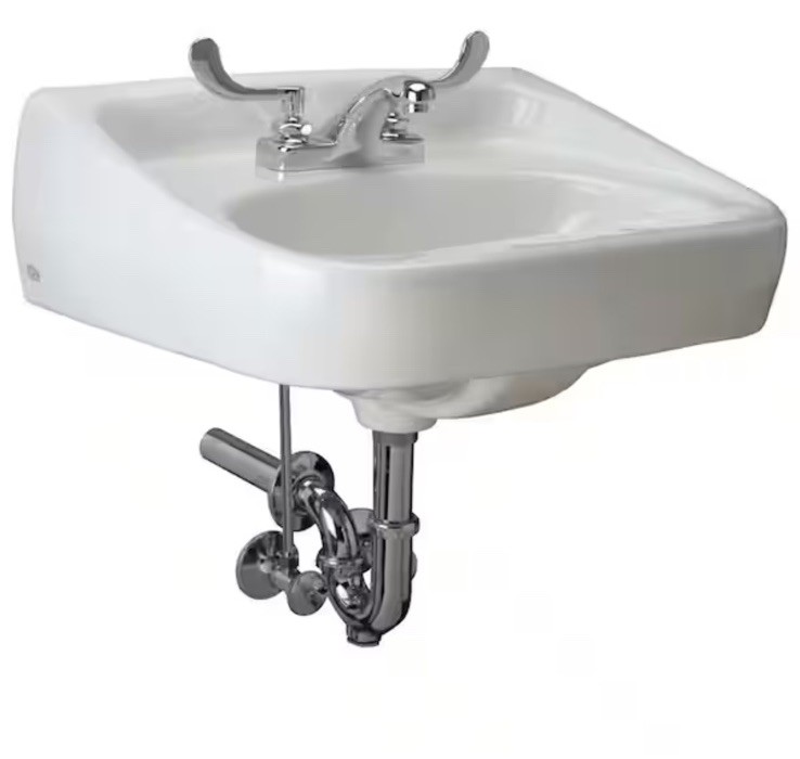 Zurn 1 Manual Hand Wash System 20x18 Wall Hung Faucet Wrist Handles