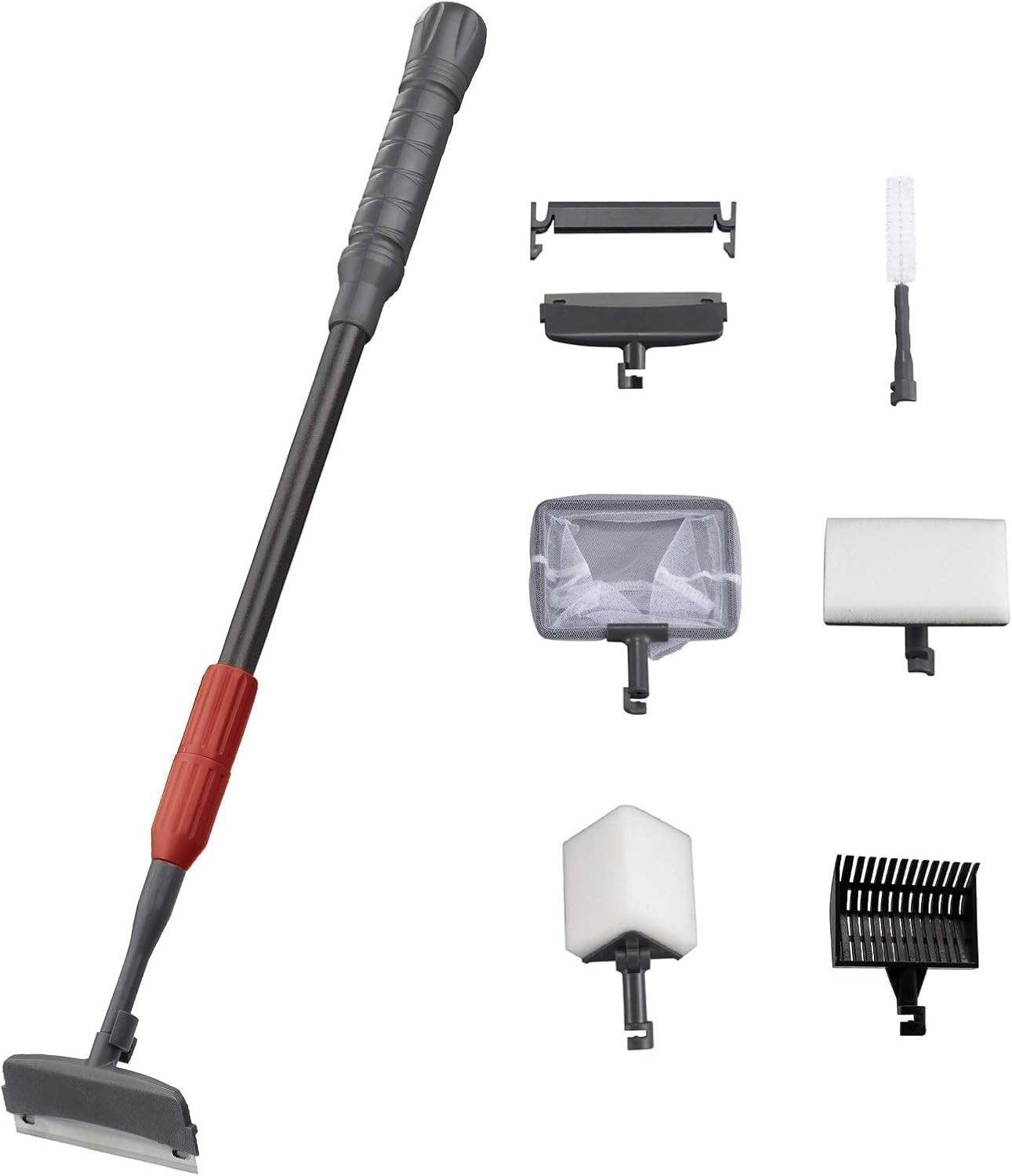 Kit limpieza acuario 6 en 1 con raspador algas y mango largo ajustable