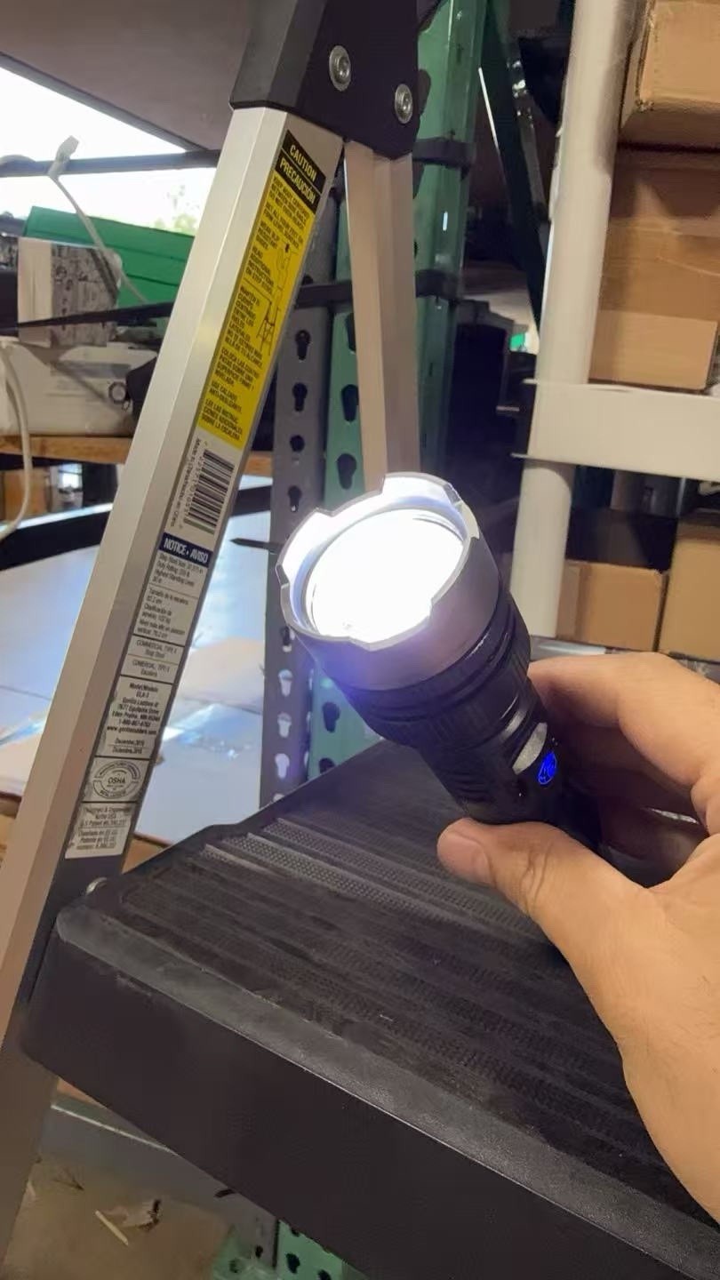 (WH-911 ) Rechargeable LED Flashlight USB-C, Power Bank, 4 Modes with Display