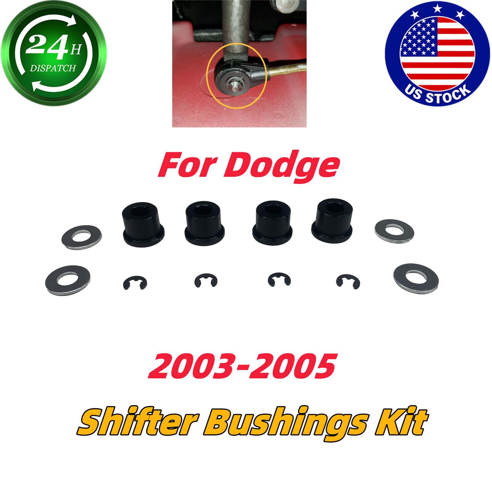 Shifter Bushings Kit Black For 2003-2005 Dodge Neon SRT-4