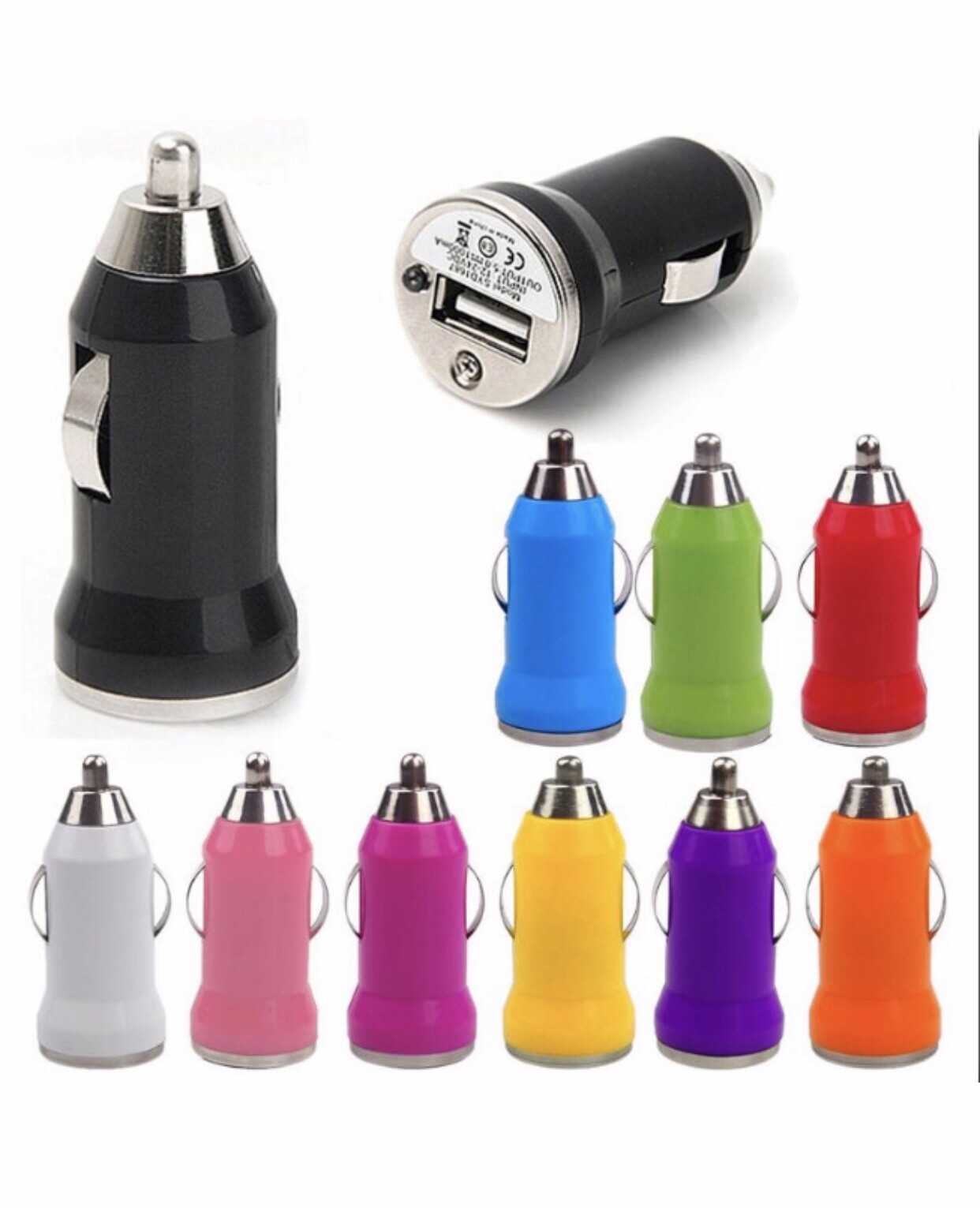 1x Lot Color NEW USB Car Cigarette Lighter DC Power Charger Adapter