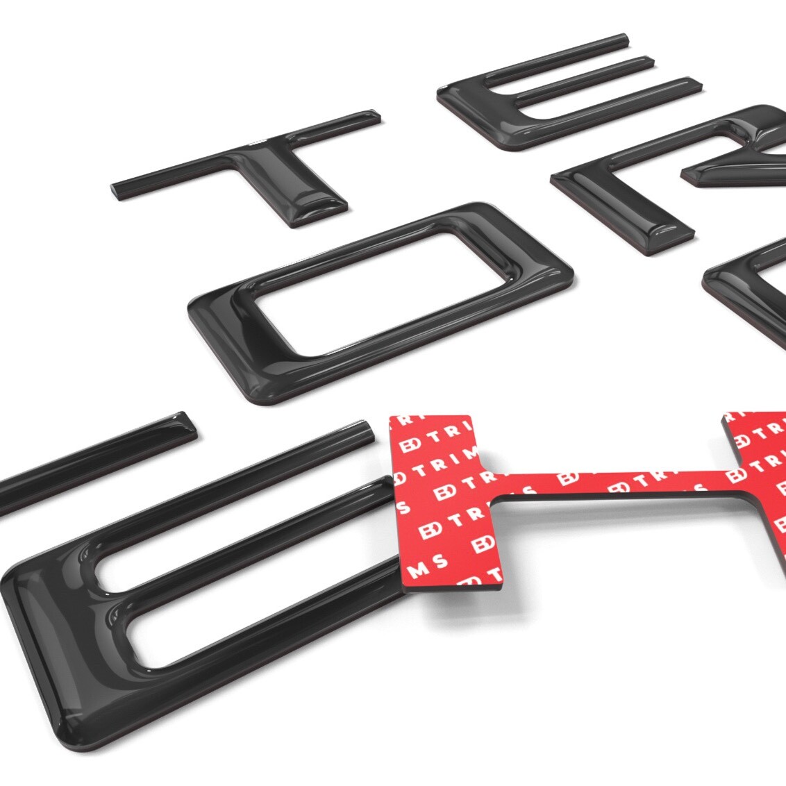Black 3D Domed Raised Tailgate Letters compatible with Silverado 2019-2024