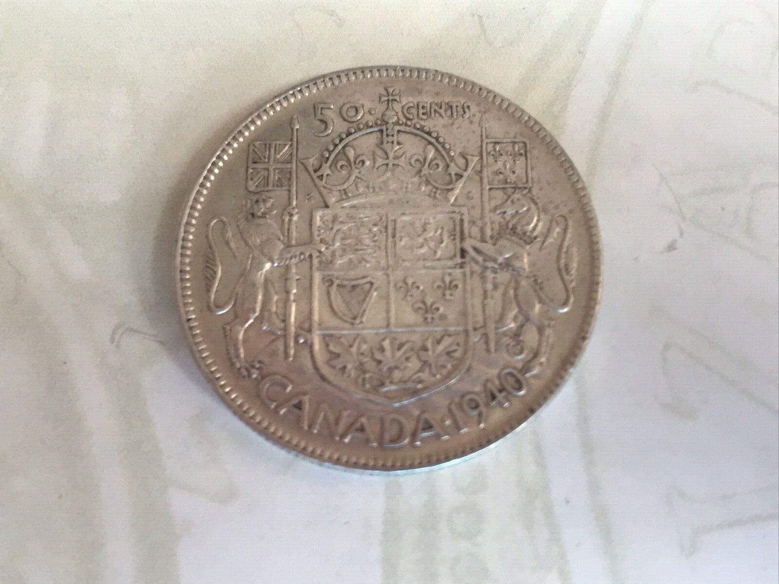 Canada 50 Cents 1940 George VI Silver 800) 11.66 g ⌀ 29.72 mm KM# 36