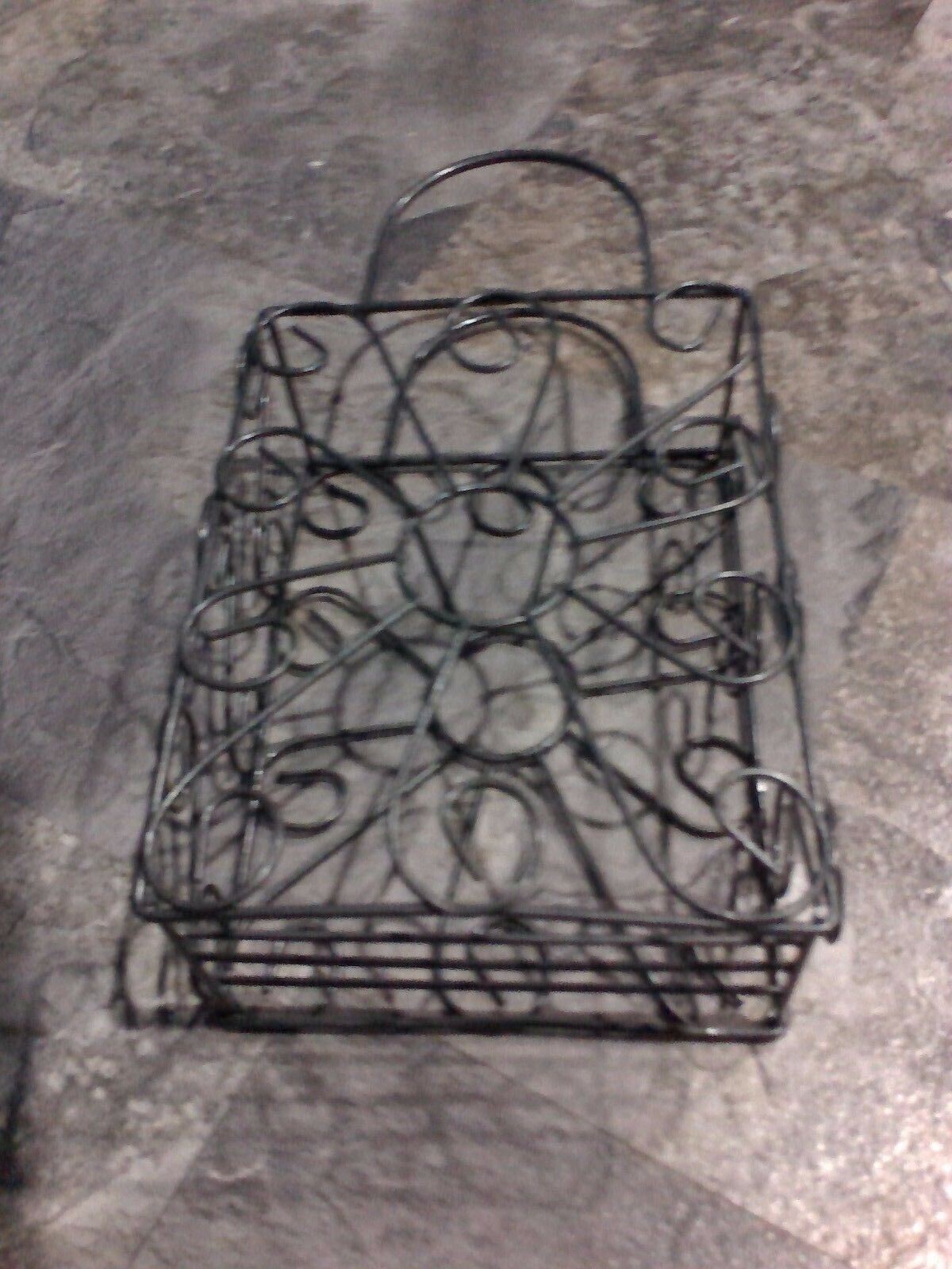 Basket metal pewter decor