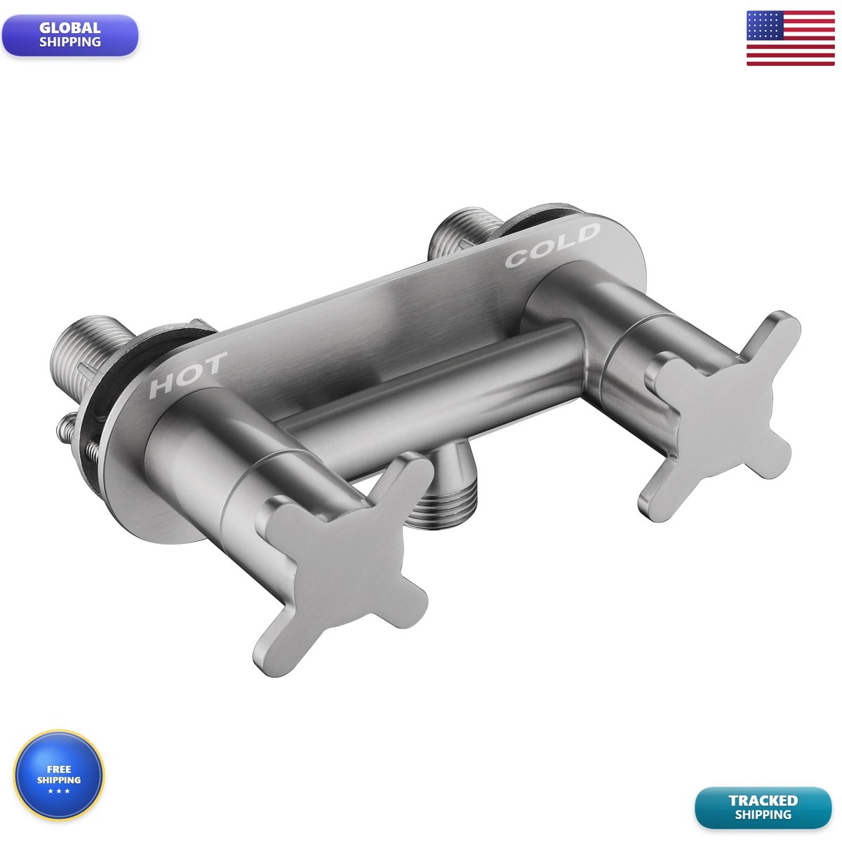 Senhozi All Metal RV Shower Faucet, Brushed Nickel, 4 Inch Camper Faucet