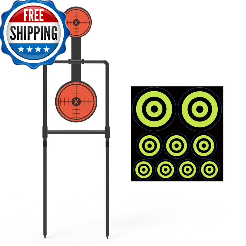 Knine Outdoors 3/8 Inch Thick Double Spinner Shooting Target - Auto Reset Steel