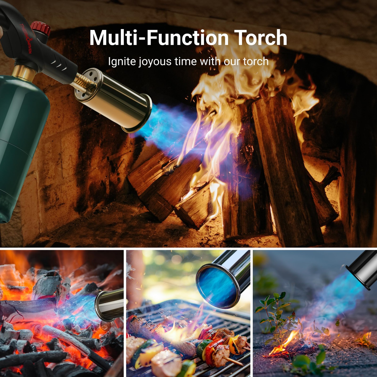 Powerful Propane Torch, Kitchen Cooking Culinary Torch Lighter, Adjustable Bl...