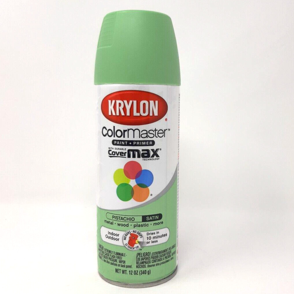 Krylon COLORmaxx Spray Paint and Primer for In/Outdoor Use,Gloss Satin Pistachio