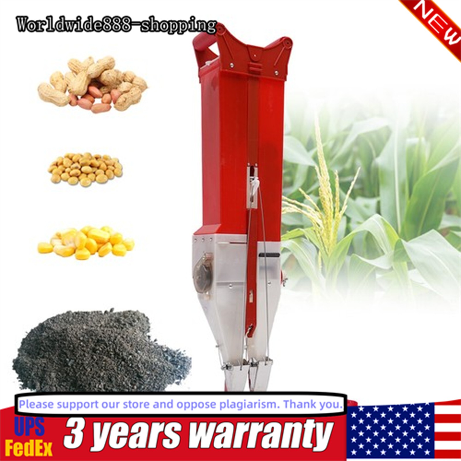 Hand-Held Applicator Fertilizer Corn Peanut Seed Seeder Garden Planter Tool NEW
