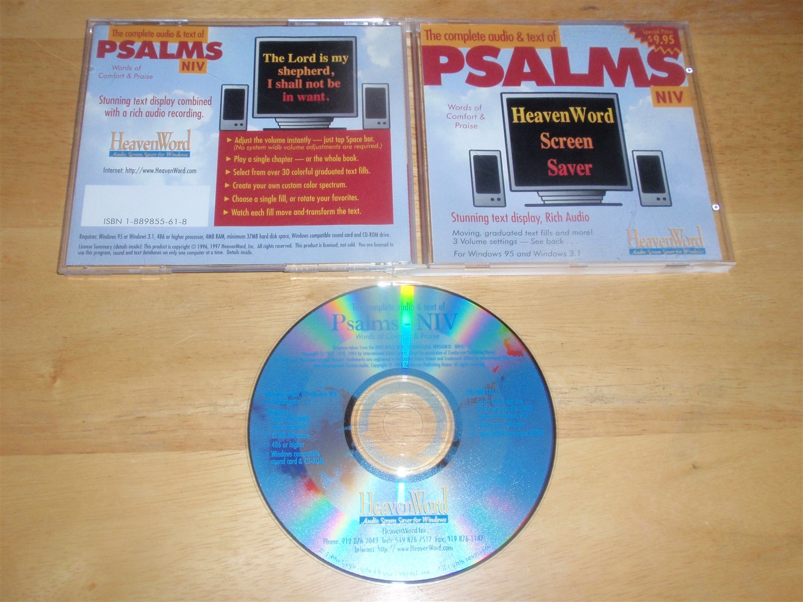 HeavenWord Screen Saver Psalms NIV PC CD-ROM 1996 Software for Windows 95/3.1